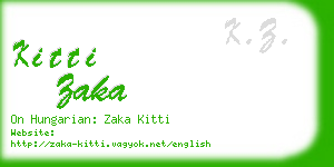 kitti zaka business card